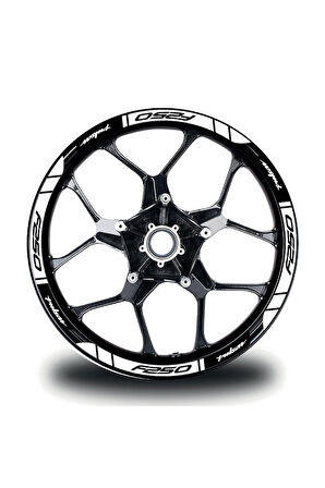 mixgiftzBajaj F250 Jant Sticker Baskılı Beyaz Etiket Modeli