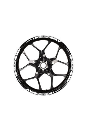 mixgiftzBajaj Dominar 400 Baskılı Jant Dışı Şerit Motosiklet Sticker Etiket Modeli Beyaz