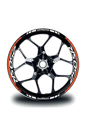 mixgiftzCFMOTO 250SR Jant Sticker İç & Dış Takım Etiket Modeli Turuncu - Beyaz