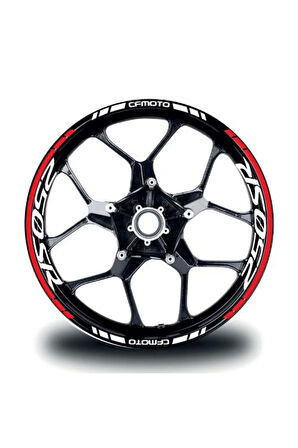mixgiftzCFMOTO 250SR Jant Sticker İç & Dış Takım Etiket Modeli Kırmızı - Beyaz