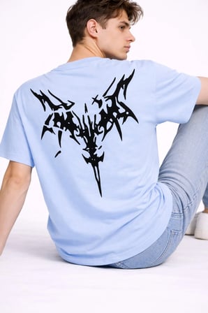 Oversize Erkek Tişört Arkası Baskılı Streetwear Siyah Grafik Back Print Unisex T-Shirt