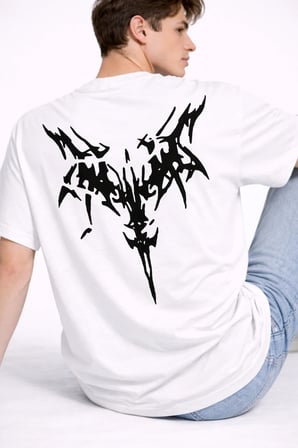Oversize Erkek Tişört Arkası Baskılı Streetwear Siyah Grafik Back Print Unisex T-Shirt