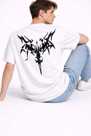 Oversize Erkek Tişört Arkası Baskılı Streetwear Siyah Grafik Back Print Unisex T-Shirt