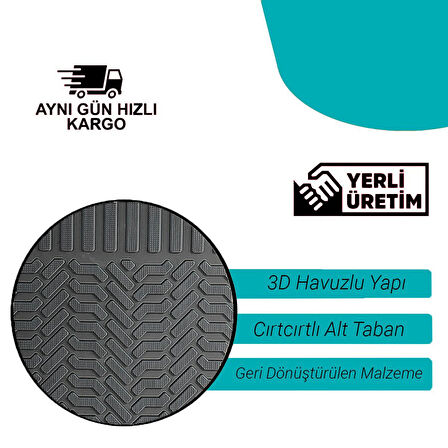 Volvo S90 ile Uyumlu 4D Universal Derin Havuzlu Paspas Profesyonel Siyah