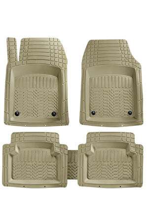 Promats Honda Civic Fd6 2007-2012 Profesyonel Bej Havuzlu 5 Parça Kauçuk Paspas