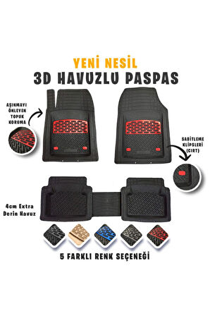 Ssangyong Korando 2021 3d Havuzlu Paspas A Kalite Kırmızı