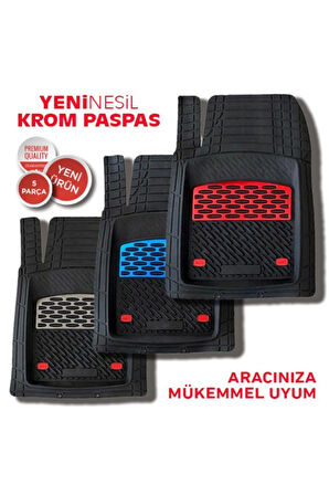 Dacia Duster Uyumlu Universal Derin Havuzlu Paspas Krom Karbon