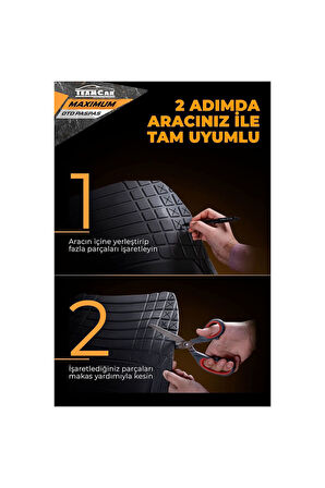 Fiat Linea ile Uyumlu 4D Havuzlu Kutulu Maximum Paspas Gri