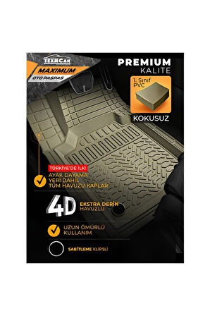 Fiat Fiorino ile Uyumlu 4D Havuzlu Kutulu Maximum Paspas Bej