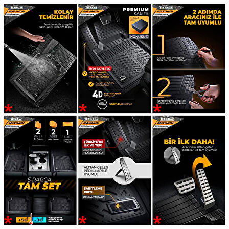 Ototrendy Maximum Seat Arona Paspas 4D Havuzlu Siyah