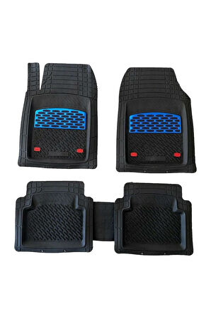 Seat İbiza Uyumlu 3D Havuzlu Paspas Takımı Safir Siyah Krom Mavi