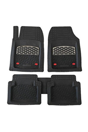 Daihatsu Delta Uyumlu 3D Havuzlu Paspas Takımı Safir Siyah Krom Karbon