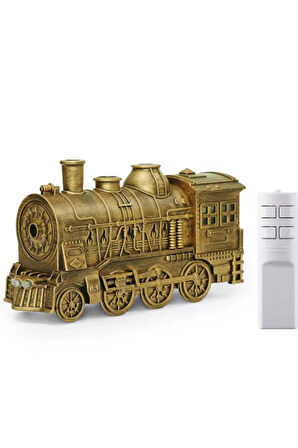 Tren Şeklinde Buharlı Oda Hava Nemlendirici Işık Buhar Makinesi Kumandalı Gold