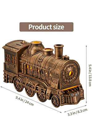 Tren Şeklinde Buharlı Oda Hava Nemlendirici Işık Buhar Makinesi Kumandalı Gold