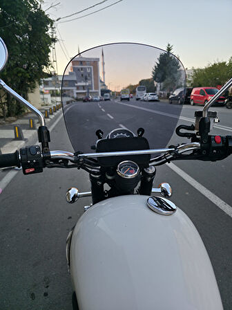 MOTOCAM Trıumph Scrambler 900 Siperlik Ön Cam 2005-2025 Model 45cm Füme Renkli 4mm