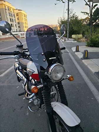 MOTOCAM Trıumph Scrambler 900 Siperlik Ön Cam 2005-2025 Model 45cm Siyah Renkli 4mm