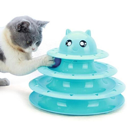 3 Katlı Kedi Oyuncağı Turntable Cat Toy kedi oyuncağı