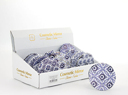 Taşlı Nazar Boncuklu Yuvarlak El Aynası İnce