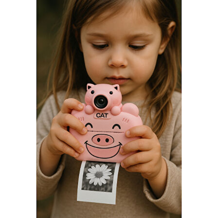 Kameralı Fotoğraf Yazıcısı Pembe Renk