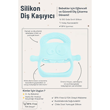 Mavi Bebek Silikon Diş Kaşıyıcı