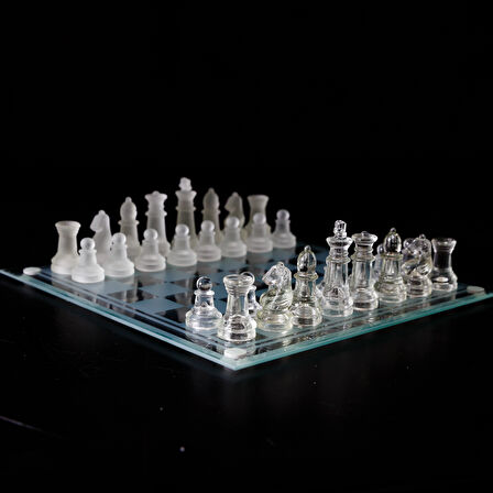 Glass Chess Cam Satranç Takımı (35 cm x 35 cm)