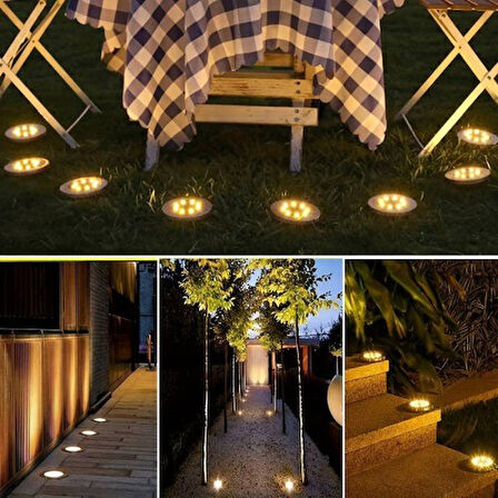 4'lü Solar Panelli Kazıklı Bahçe Aydınlatması