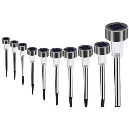 Metal Gövdeli Solar Bahçe Lambası 10'lu