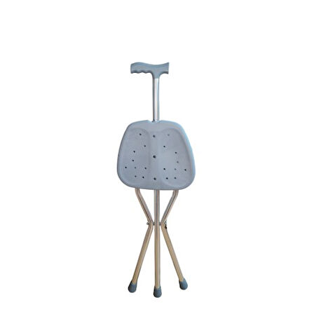 Katlanır Oturaklı Baston Taşınabilir Sandalyeli Baston