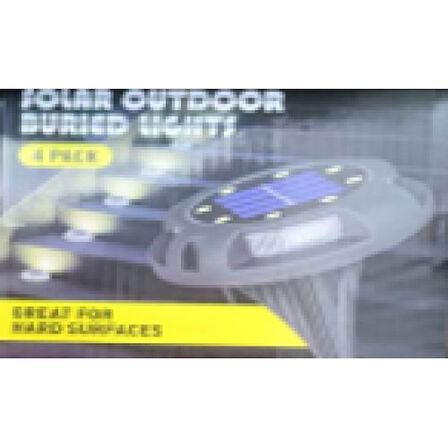 4'lü Solar Panelli Kazıklı Zemin Solar Ledi 8+4 Led RGB