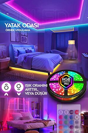 Şerit Led 5 Metre Kumandalı Rgb Şerit Işık Aydınlatma Parti Led