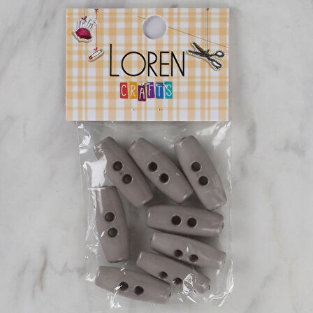 Loren Crafts gri 8 li çoban düğmesi - 61