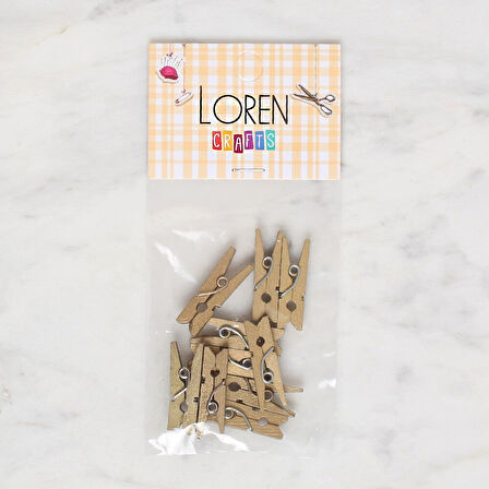 LOREN CRAFTS 10 LU ALTIN RENK MİNİ MANDAL