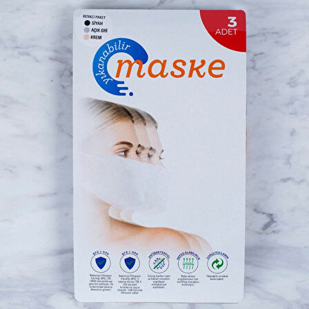 Loren 3 Adet Yıkanabilir Maske