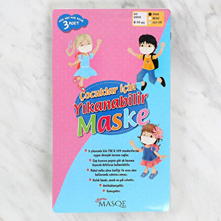 Loren Kız Çocuklar için Yıkanabilir Maske 8 - 14 y