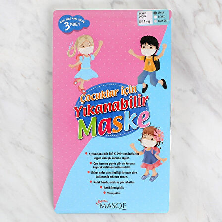 Loren Erkek Çocuklar için Yıkanabilir Maske 8 - 14