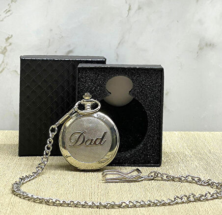 Özel Kutulu Dad (Baba) Gümüş Köstekli Saat Alk4673