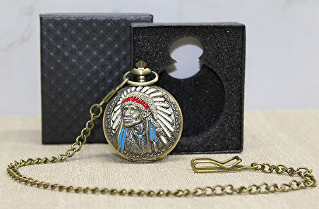 Özel Kutulu Kızılderili Köstekli Saat Alk4677