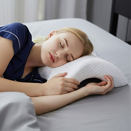 % 100 Visco Kavisli Ortopedik Yıkanabilir Kumaş Kılıflı Bel Boyun Bacak Ağrıları İçin Yastık