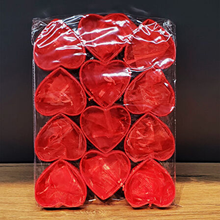 Kırmızı Kalpli Tül Kese