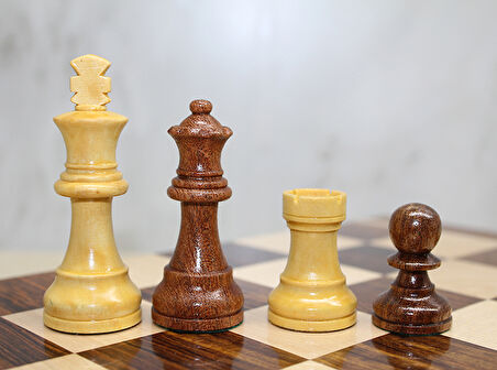 Özel Vernikli Mıknatıs Taşlı Ahşap Katlanabilir Kutulu Satranç Oyunu 25 Cm G222