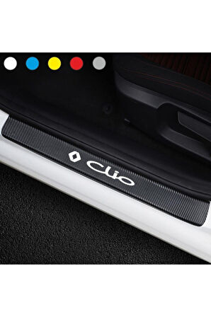 Renault Clio İçin özel yeni uyumlu Aksesuar Oto Kapı Eşiği özel yeni sticker Karbon 4 Adet