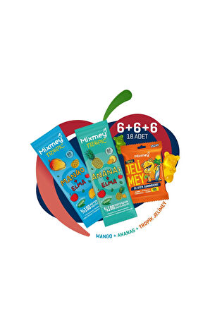 Tropik Jelimey + Meyve Bar Paketi 18’li | Vegan, Glutensiz Sağlıklı Atıştırmalık