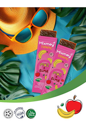 Mixmey Muz Meyve Bar 24 Adet | Vegan ,doğal Ve Glutensiz Sağlıklı Atıştırmalık- 20gr X 24 Adet
