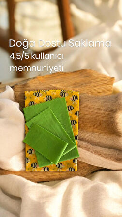 Tekrar Kullanılabilir Balmumu Gıda Saklama Bezi 4’Lü Paket