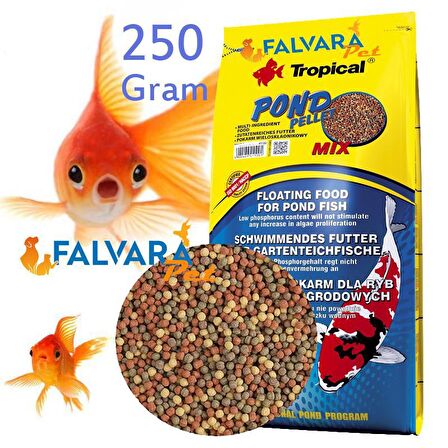 250 Gram Tropical Pond Pellet Mix-Kovadan Bölme Granül Balık Yemi