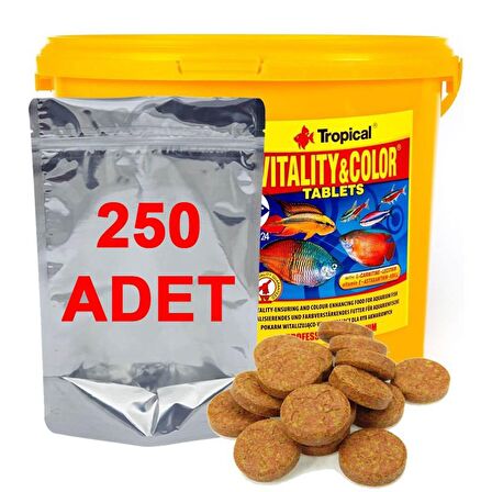 250 Adet Tropical Vitality&Color Tablets Kovadan Bölme Tablet Balık Yemi