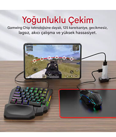 Pubg Mobil Oyun Kiti 5in1 Bt5.3 Klavye Mouse Dönüştürücü Seti Pugb Seti