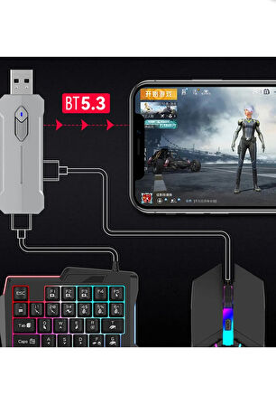 Pubg Mobil Oyun Kiti 5in1 Bt5.3 Klavye Mouse Dönüştürücü Seti Pugb Seti