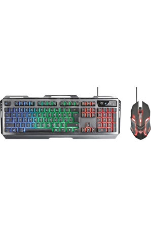 Trust Gxt 845 Tural Oyuncu Combo Kablolu Q Klavye Mouse Set
