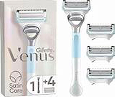 Gillette Venus Venus Satin Care kadın tıraş makinesi, bölge için, 4 yedek bıçak